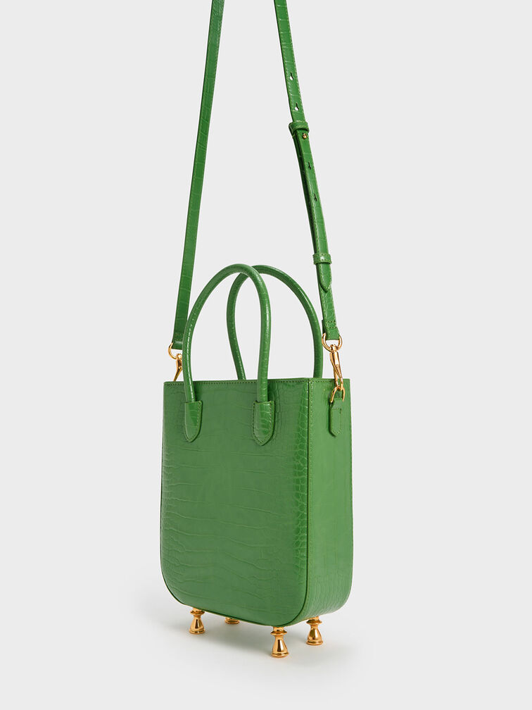 Meriah Croc-Embossed Tote Bag, , hi-res