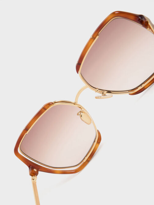 Recycled Acetate Wire-Frame Butterfly Sunglasses, , hi-res