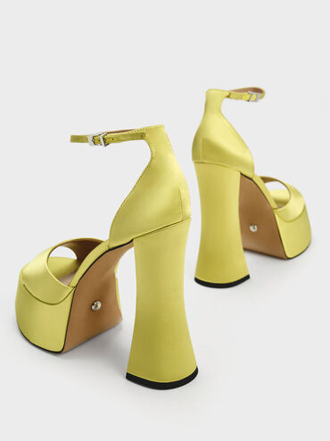Michelle Recycled Polyester Platform Sandals, สีไลม์, hi-res