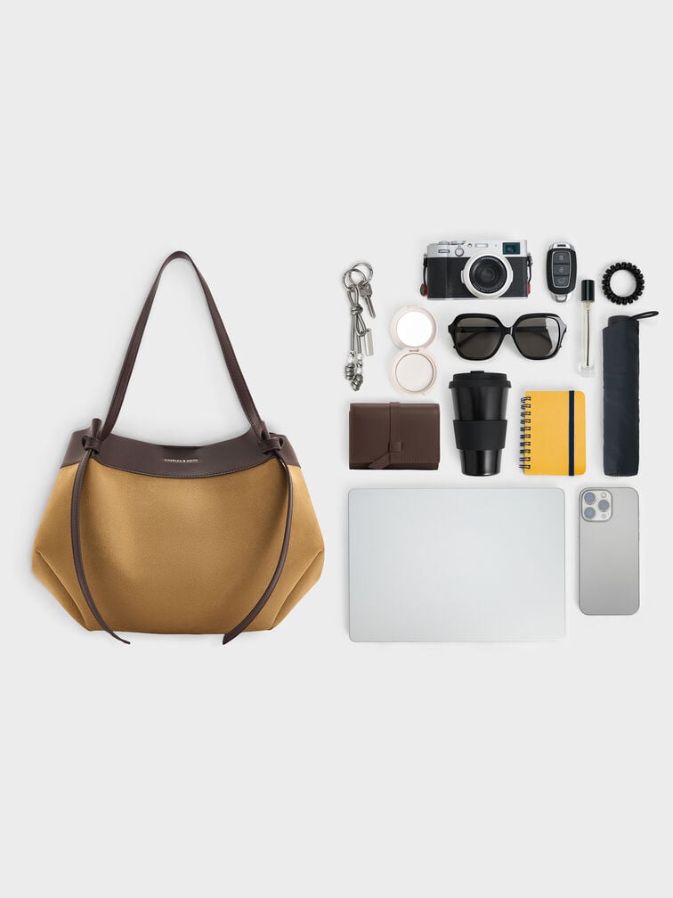 XL Calla Suede Tote Bag, Sahara Sand, hi-res