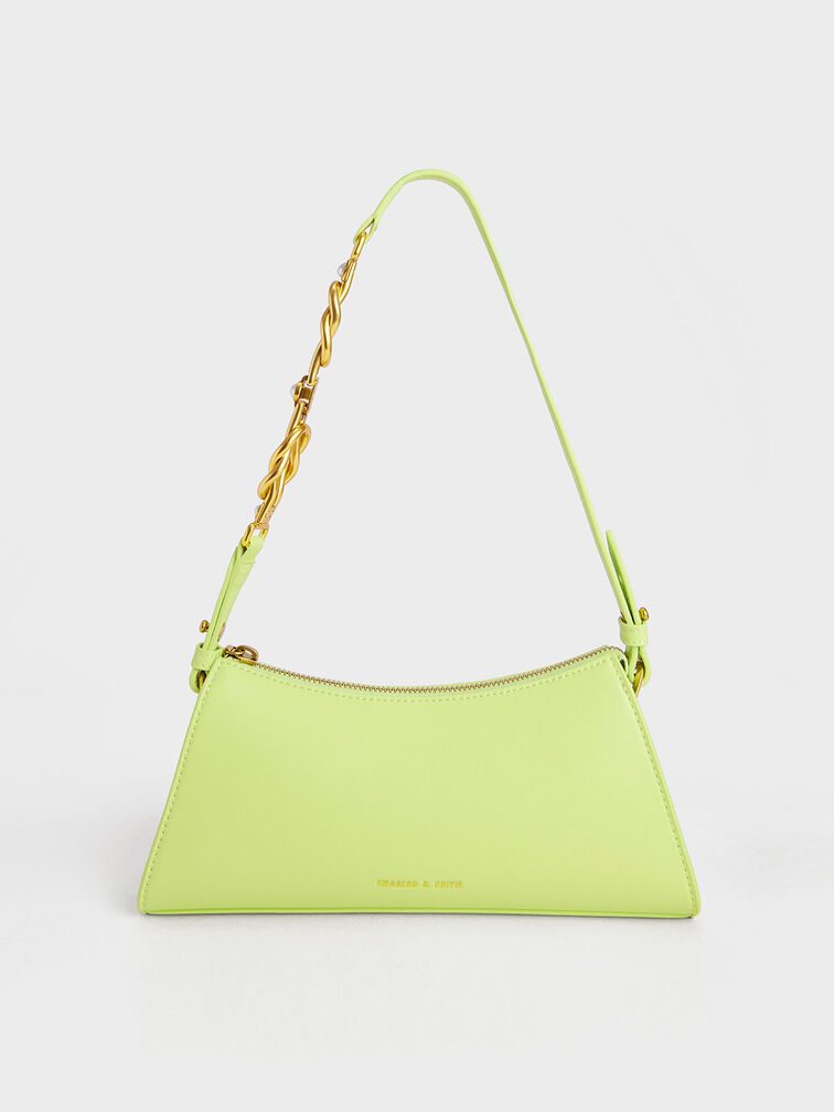 Metallic-Accent Strap Trapeze Bag, , hi-res
