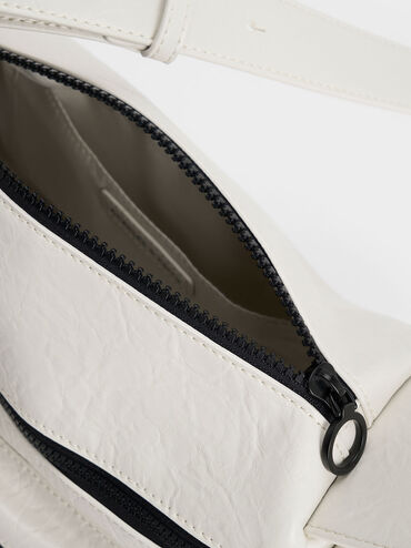 Mathilda Multi-Pocket Shoulder Bag, White, hi-res