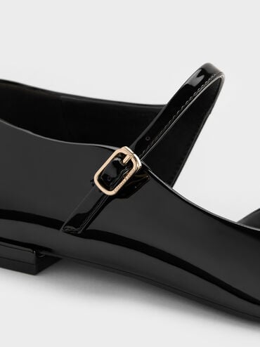 Patent D'Orsay Mary Janes, Black Patent, hi-res