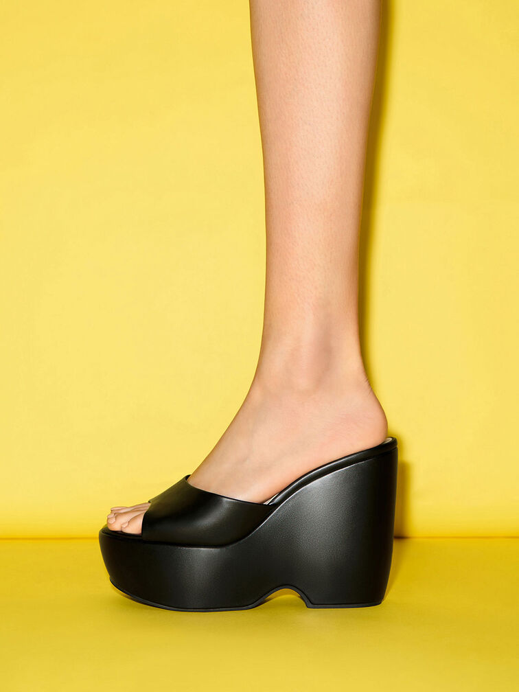 Chunky Platform Wedge Mules, , hi-res