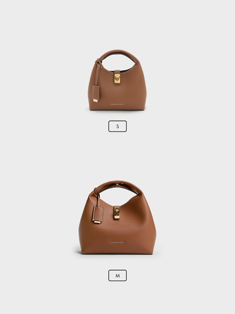 Mini Chance Turn-Lock Bucket Bag, Chocolate, hi-res