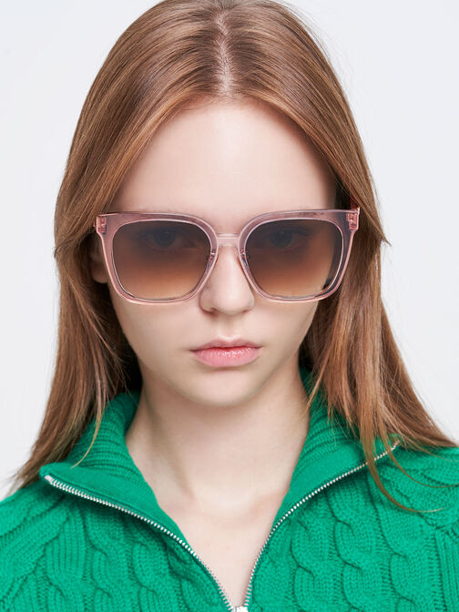 Open Wire Square Acetate Sunglasses, , hi-res
