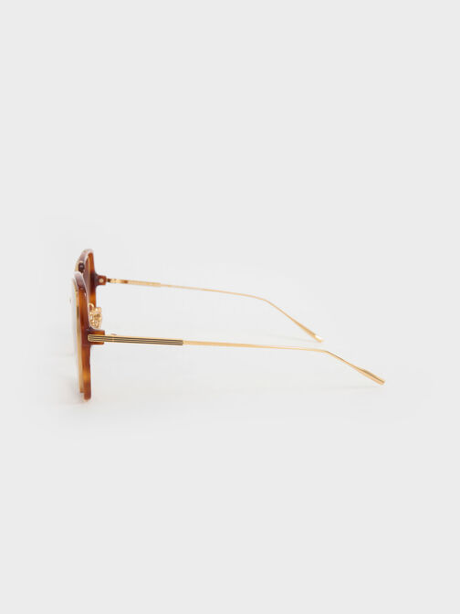 Recycled Acetate Wire-Frame Butterfly Sunglasses, , hi-res