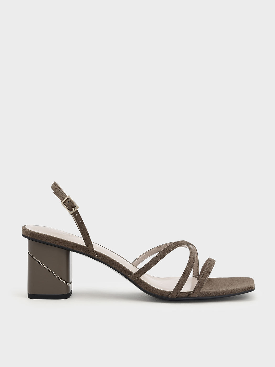 Square Toe Slingback Sandals, Olive, hi-res