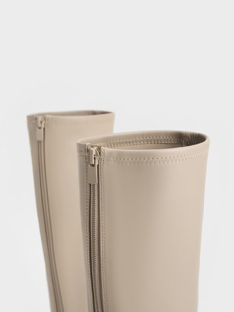 Block Heel Knee-High Boots, , hi-res