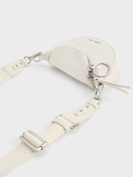 Philomena Crinkle-Effect Half-Moon Crossbody Bag, , hi-res