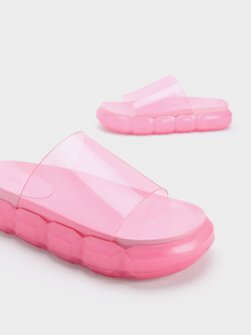 Fia See-Through Slide Sandals, สีชมพูอ่อน, hi-res