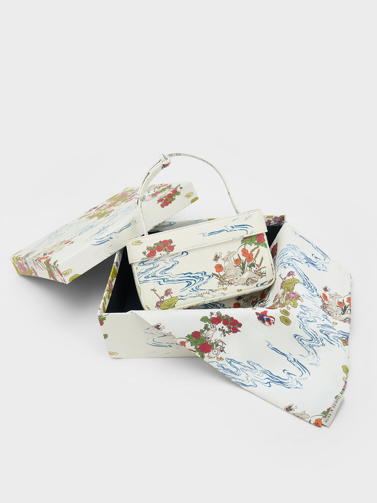 Rabbit Illustrated Boxy Bag, , hi-res