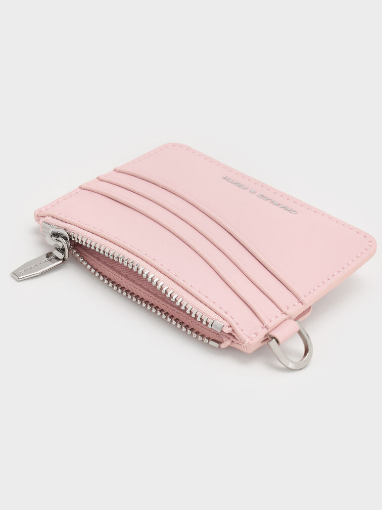 กระเป๋าใส่บัตรแบบคล้องข้อมือตกแต่งโซ่รุ่น Agatha, สีคอตตอนแคนดี้พิงค์, hi-res