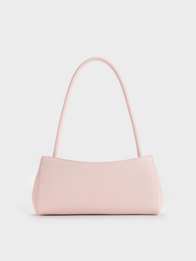 Hazel Bow Panelled Shoulder Bag, Soft Pink, hi-res