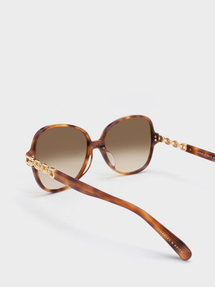 Chain-Link Oversized Butterfly Sunglasses, , hi-res