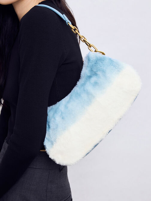 Moira Sculptural Furry Shoulder Bag, , hi-res