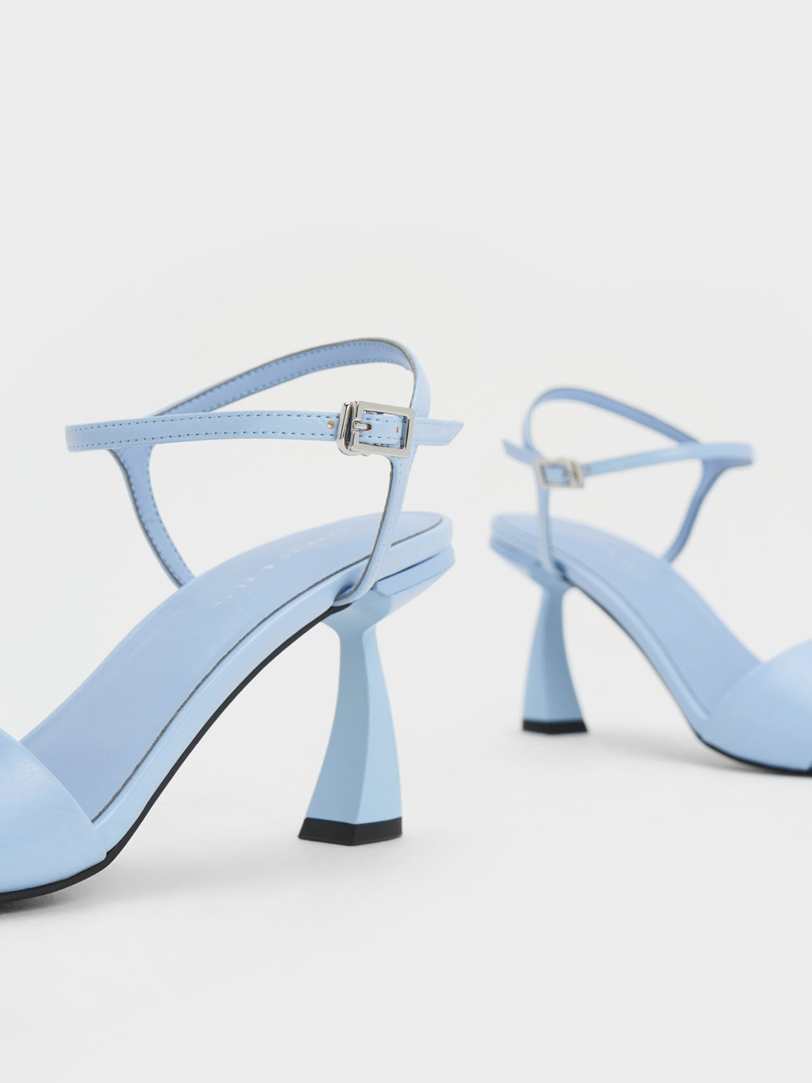 Blue Open Toe Curved Heel Sandals CHARLES KEITH TH
