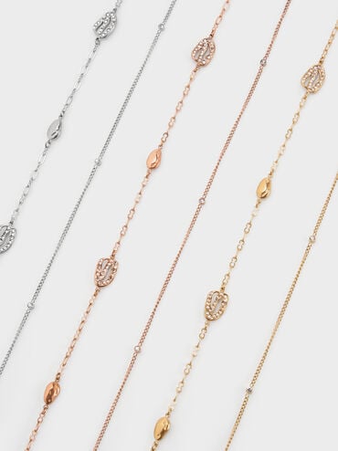 Aine Crystal Double-Chain Necklace, Silver, hi-res