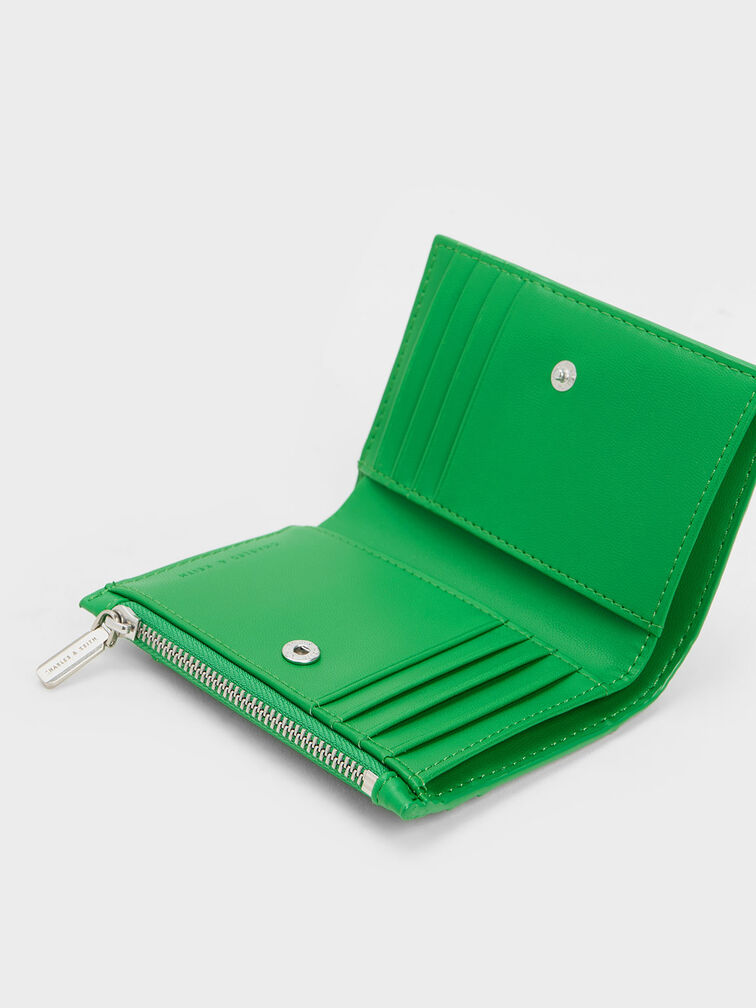 Gemma Quilted Card Holder, สีเขียว, hi-res