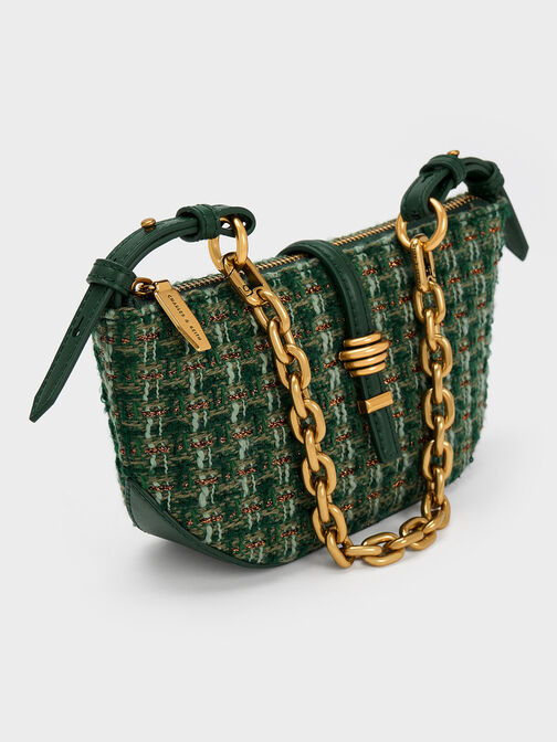 Trudy Tweed Belted Geometric Bag, , hi-res