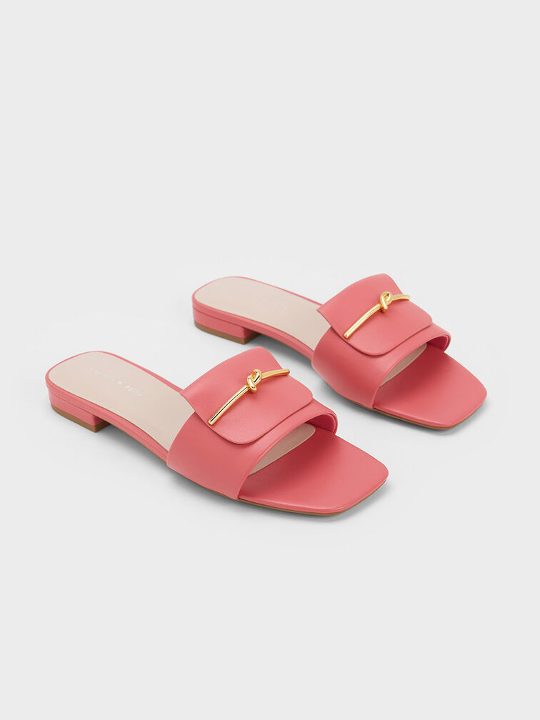 Knotted Accent Slide Sandals, , hi-res