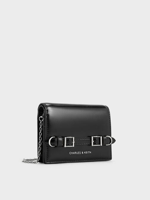 Sloane Chain-Handle Wallet, Noir, hi-res