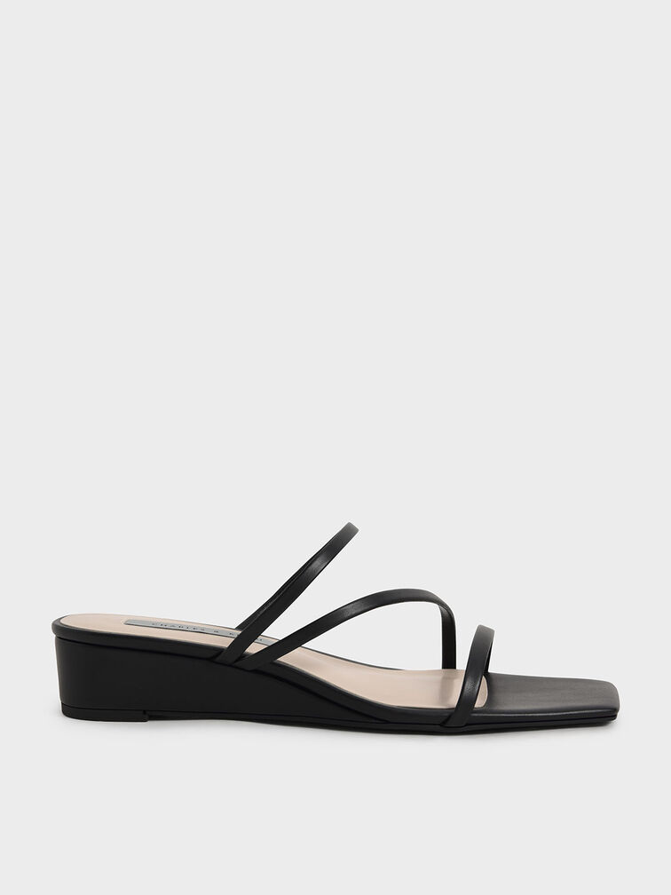 Strappy Wedge Mules, , hi-res