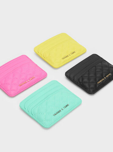 กระเป๋าใส่บัตรดีไซน์ลายควิลท์รุ่น Cleo, สีเหลือง, hi-res