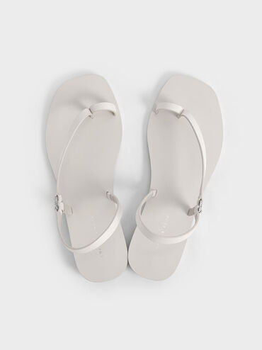 Toe Ring Asymmetric Flat Sandals, , hi-res