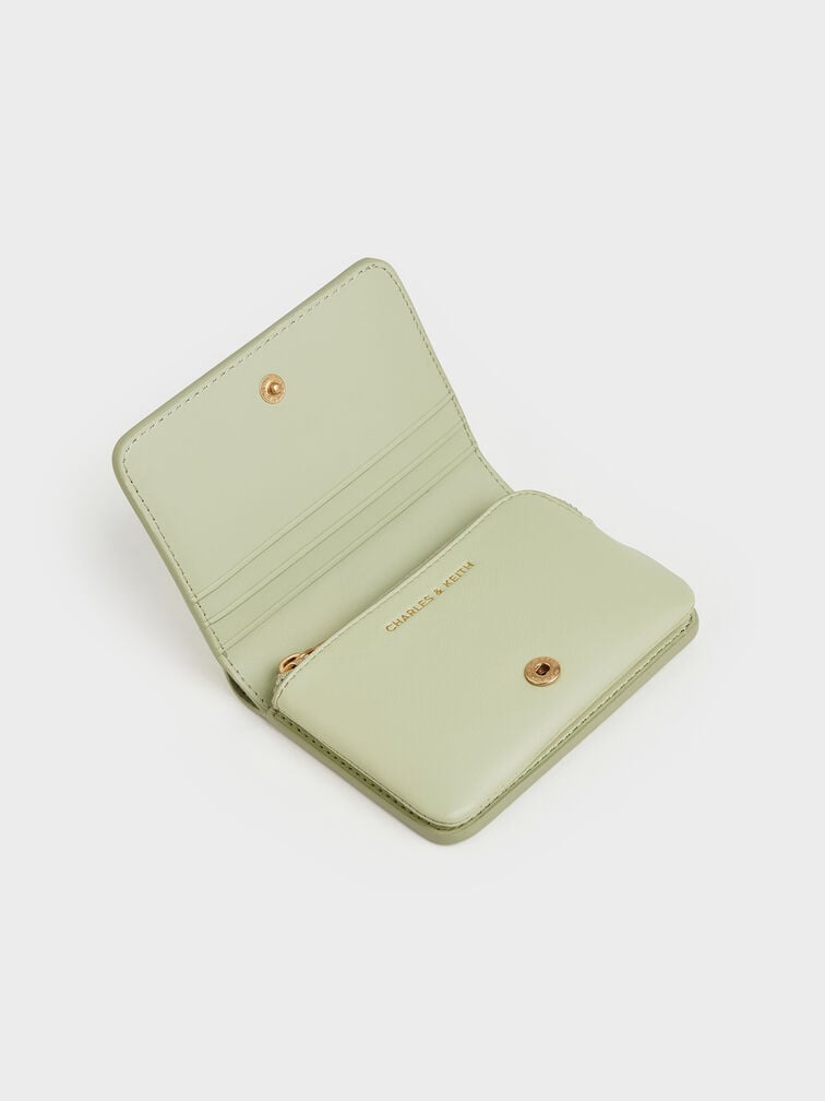 กระเป๋าสตางค์ใบเล็กรุ่น Simone, สีมัทฉะกรีน, hi-res