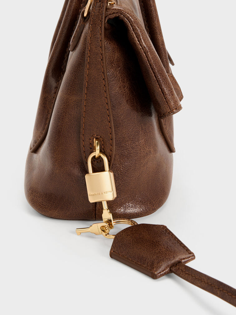 Aveline Front-Flap Crossbody Bag, Pecan Brown, hi-res