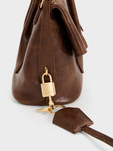 Aveline Front-Flap Crossbody Bag, Pecan Brown, hi-res