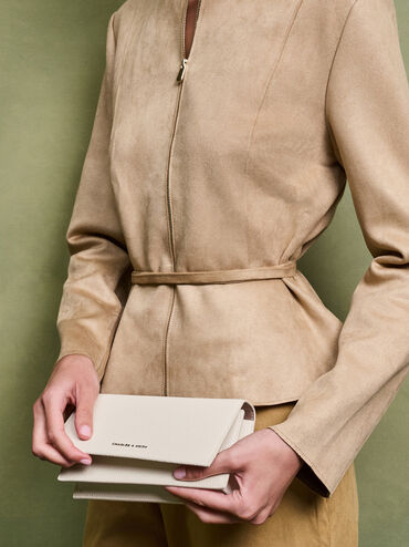 กระเป๋าสตางค์ใบยาวรุ่น Beryl, สีครีม, hi-res