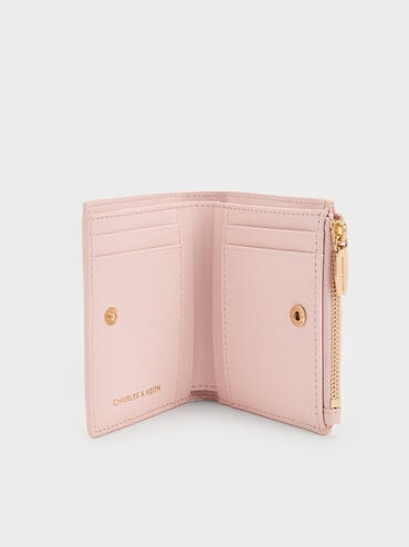 กระเป๋าสตางค์ลายควิลท์รุ่น Duo, สีซอฟต์พิงค์, hi-res