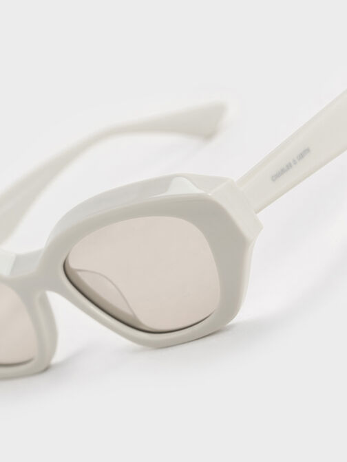 Onyx Recycled Acetate Cat-Eye Sunglasses, Chalk, hi-res