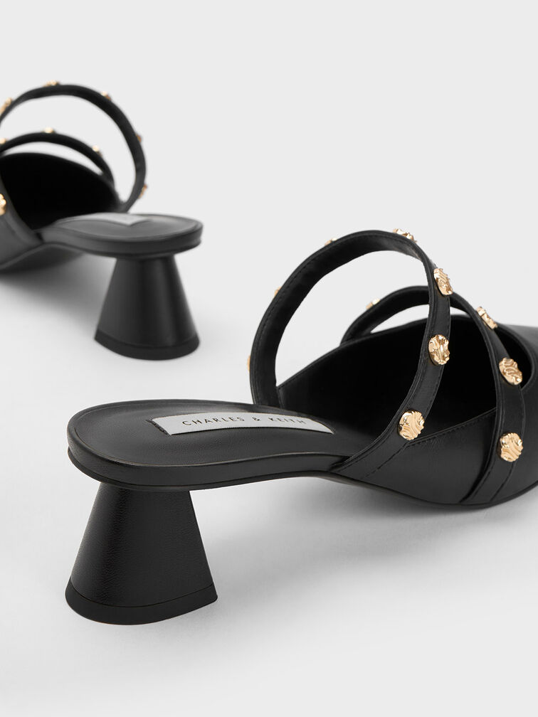 Studded Trapeze Heel Mules, , hi-res