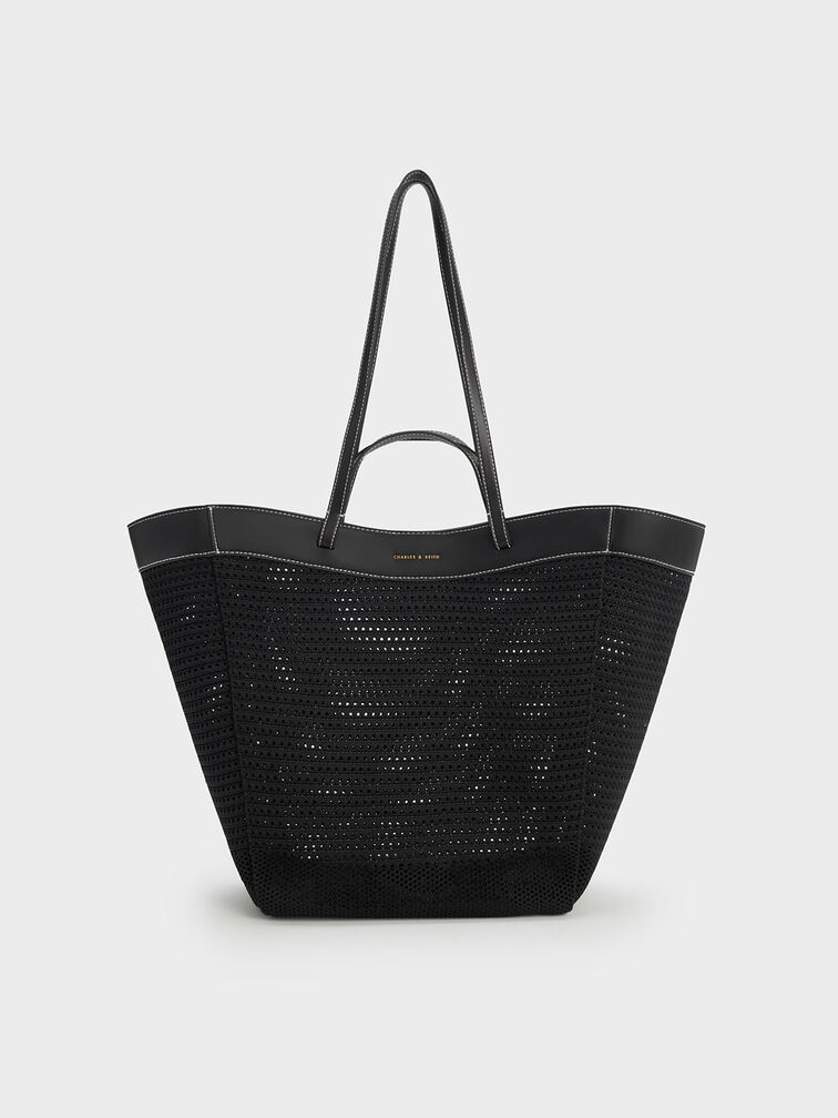 Ida Knitted Sculptural Tote Bag, , hi-res