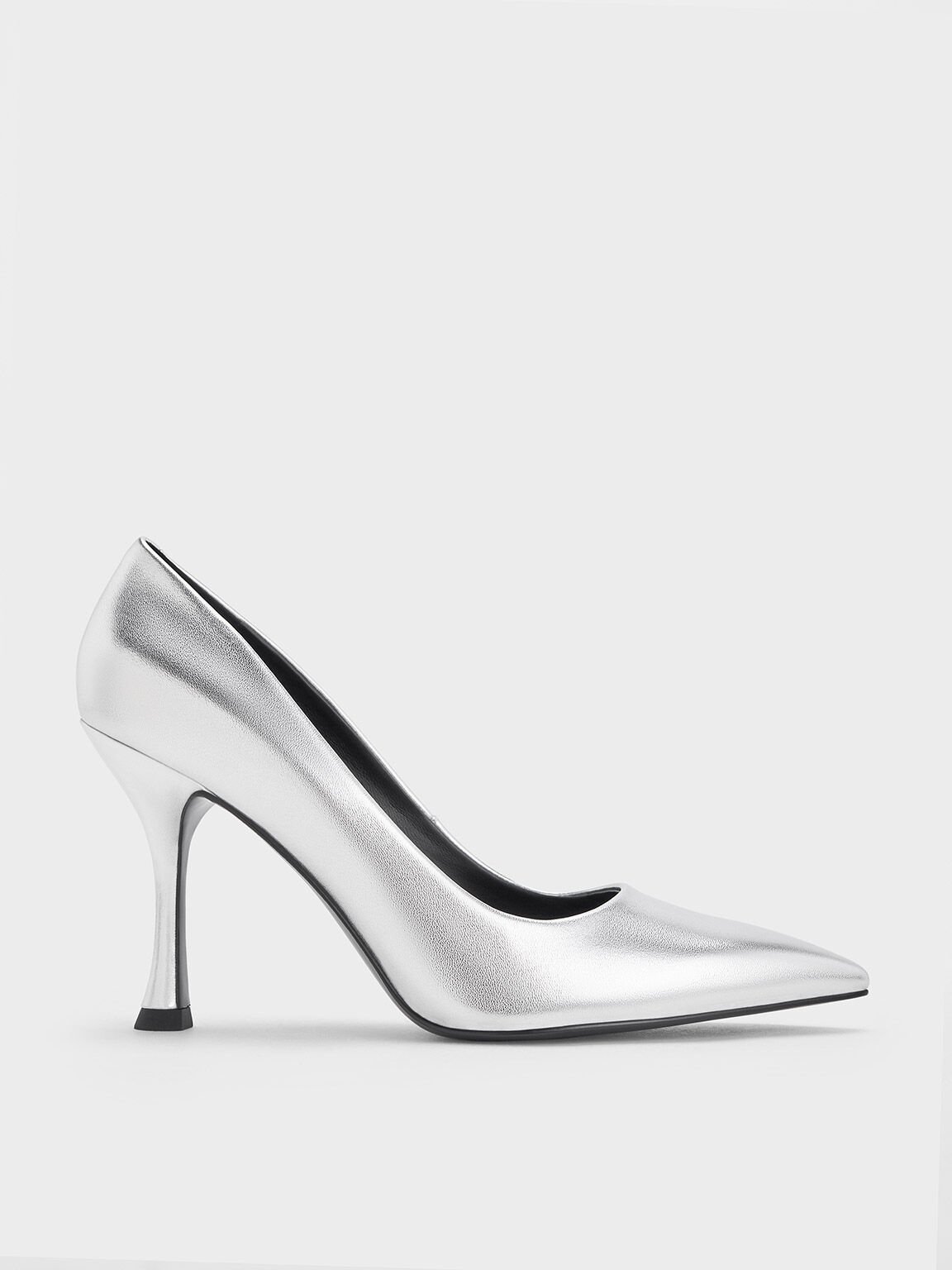 Silver pointed heels deals