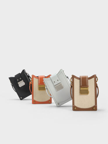 Winslet Belted Phone Pouch, Light Grey, hi-res