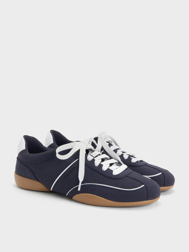 Louise Contrast-Trim Sneakers, Dark Blue, hi-res