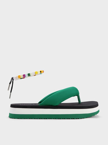 Tana Puffy Thong Sandals, สีเขียว, hi-res