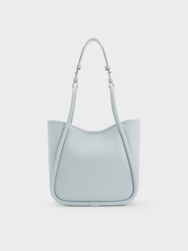 กระเป๋าโท้ทขนาดมินิดีไซน์ขอบรุ่น Lyla, สีซีซอลต์บลู, hi-res