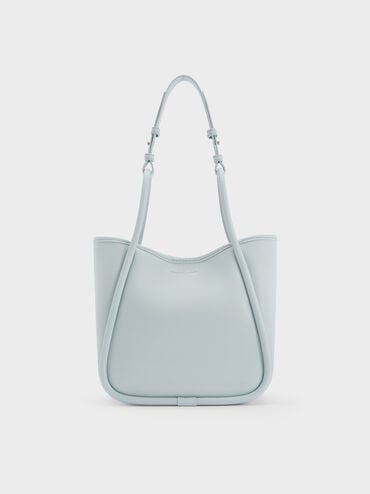 กระเป๋าโท้ทขนาดมินิดีไซน์ขอบรุ่น Lyla, สีซีซอลต์บลู, hi-res