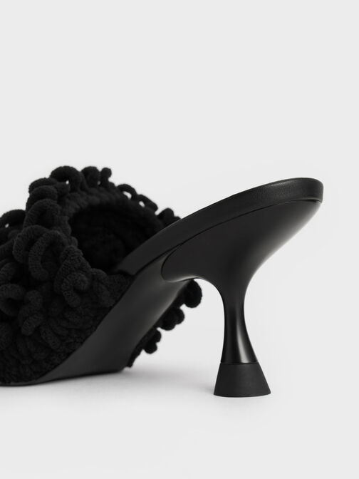 Textured Spool Heel Mules, , hi-res