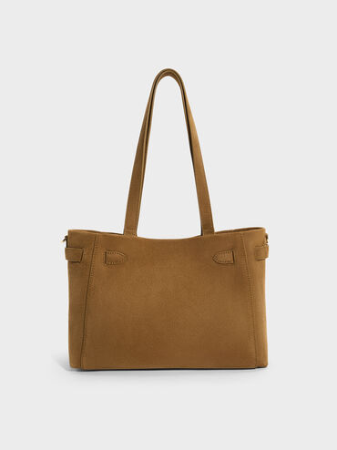 Dinora Belted Tote Bag, Sahara Sand, hi-res