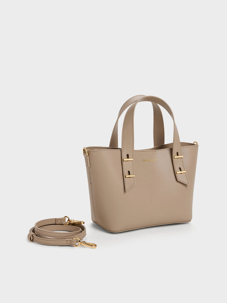 กระเป๋าโท้ทมินิพร้อมหูจับแบบคู่รุ่น Shania, สีโทป, hi-res