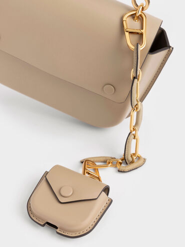 Amber Chain Handle Push-Lock Handbag, , hi-res