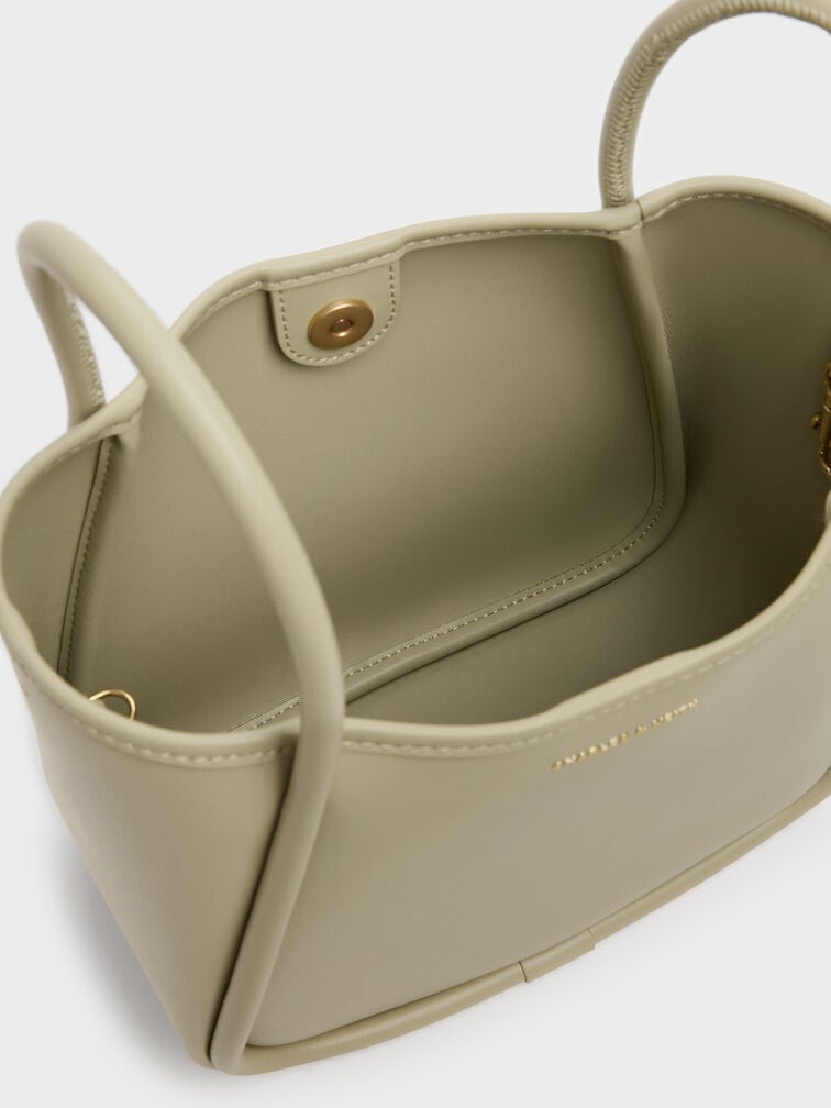 Mini Lyla Tubular Tote Bag, Pale Olive, hi-res