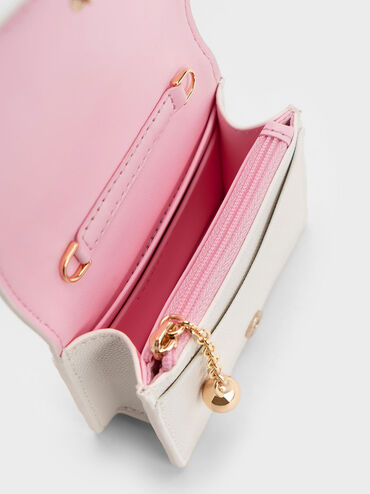 Micaela Tweed Cardholder, สีขาว, hi-res