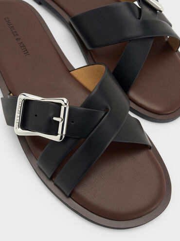Anita Crossover Slides, Black, hi-res